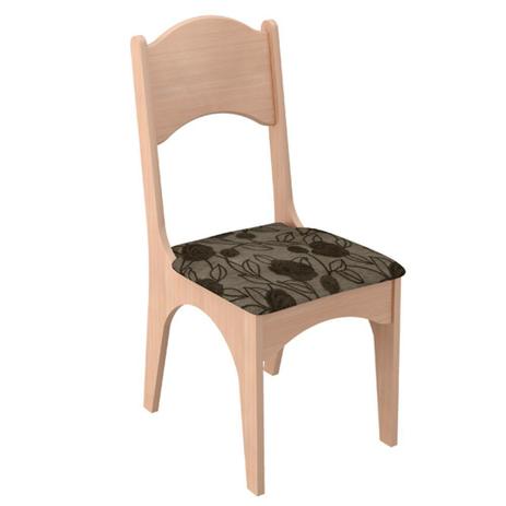 Conjunto 2 Cadeiras Estofadas 100 MDF CA29 Natural Chenille Floral - Dalla Costa Menor preço em Conjunto 2 Cadeiras Estofadas 100 MDF CA29 Natural Chenille Floral - Dalla Costa