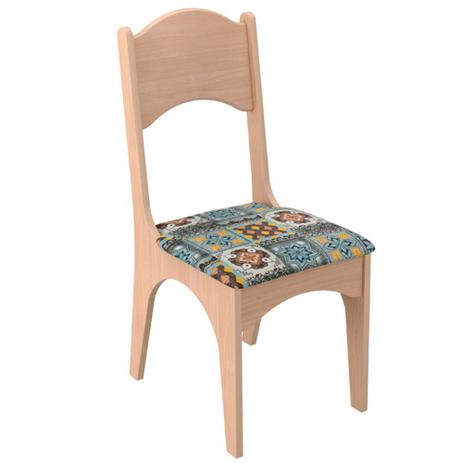 Conjunto 2 Cadeiras Estofadas 100 MDF CA29 Natural Ladrilho - Dalla Costa Menor preço em Conjunto 2 Cadeiras Estofadas 100 MDF CA29 Natural Ladrilho - Dalla Costa