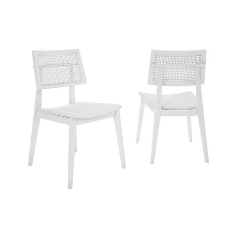 Conjunto 2 Cadeiras Palermo Móveis Clement Branco Gelo/Macau Menor preço em Conjunto 2 Cadeiras Palermo Móveis Clement Branco Gelo/Macau