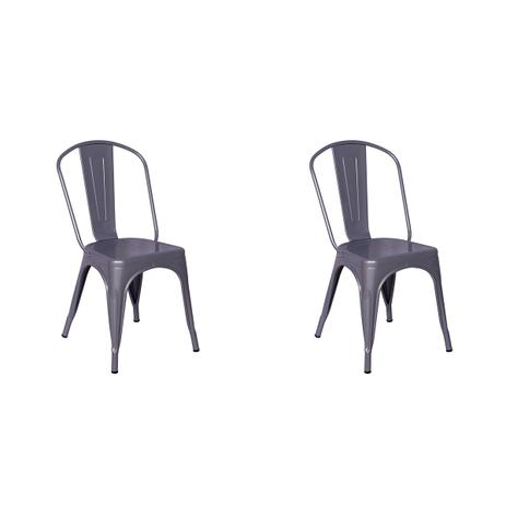 Conjunto 2 Cadeiras Tolix Iron - Design - Cinza - Magazine decor Menor preço em Conjunto 2 Cadeiras Tolix Iron - Design - Cinza - Magazine decor