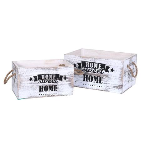 Conjunto 2 Caixas Decorativas Branca Home Sweet Home Concepts Life Menor preço em Conjunto 2 Caixas Decorativas Branca Home Sweet Home Concepts Life