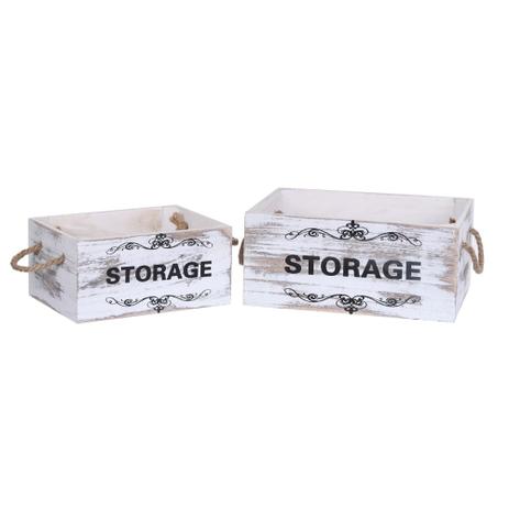 Conjunto 2 Caixas Decorativas Branca Storage Concepts Life Menor preço em Conjunto 2 Caixas Decorativas Branca Storage Concepts Life