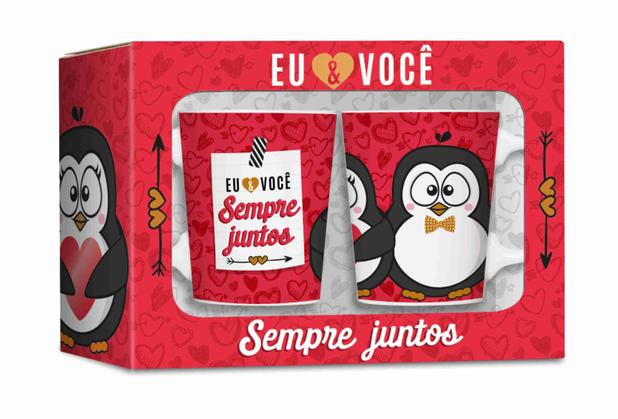 Conjunto 2 canecas - amor - sempre juntos pinguim - Brasfoot é boa?