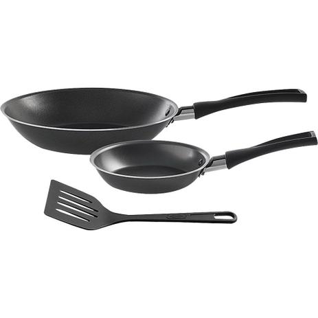 Conjunto 2 Frigideiras Francesa 16/24cm Antiaderente Garlic Brinox Grafite + Espátula Menor preço em Conjunto 2 Frigideiras Francesa 16/24cm Antiaderente Garlic Brinox Grafite + Espátula