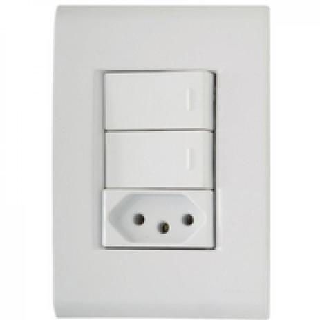 Conjunto 2 int. simp.+tom. 2p+t 20a-250v tramontina Menor preço em Conjunto 2 int. simp.+tom. 2p+t 20a-250v tramontina