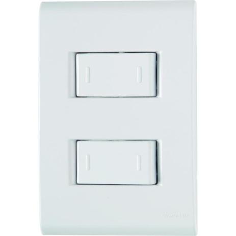 Conjunto 2 interruptores paralelos 4x2 branco - LIZ - Tramontina Menor preço em Conjunto 2 interruptores paralelos 4x2 branco - LIZ - Tramontina