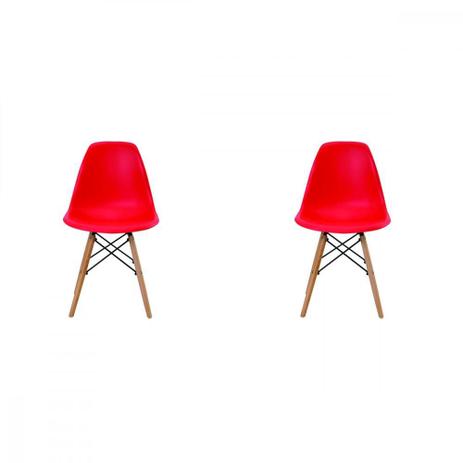 Conjunto 2 peças Cadeira Eames Eiffel Rivatti sem braço PP Base Madeira Menor preço em Conjunto 2 peças Cadeira Eames Eiffel Rivatti sem braço PP Base Madeira