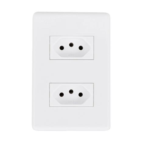 Conjunto 2 Tomada dupla 2P+T 10A 250V - Steck Menor preço em Conjunto 2 Tomada dupla 2P+T 10A 250V - Steck