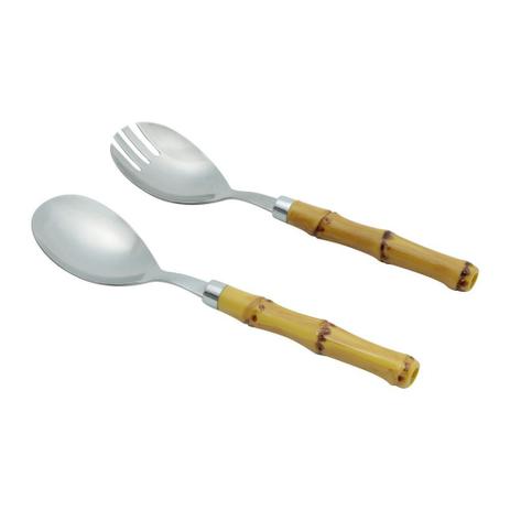 Conjunto 2Pc P/Salada De Aço Inox C/Cabo De Plástico Cor Bambu Natural 21Cm - 67026 - Lyor Menor preço em Conjunto 2Pc P/Salada De Aço Inox C/Cabo De Plástico Cor Bambu Natural 21Cm - 67026 - Lyor