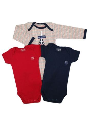 Conjunto 3 Bodies Honolulu Azul Be Little Menor preço em Conjunto 3 Bodies Honolulu Azul Be Little