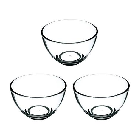 Conjunto 3 bowls em acrílico cristal transparente - Kos Menor preço em Conjunto 3 bowls em acrílico cristal transparente - Kos