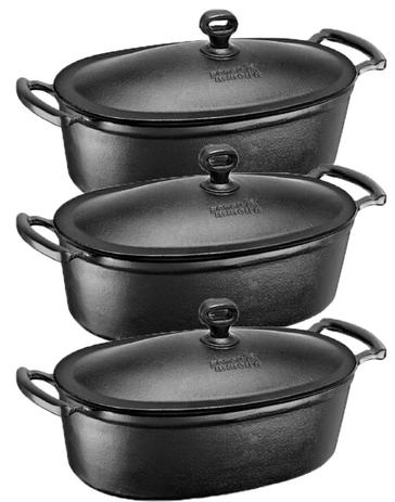 Conjunto 3 Caçarola Oval 5 Litros Com Tampa De Ferro Panela - Panela mineira Menor preço em Conjunto 3 Caçarola Oval 5 Litros Com Tampa De Ferro Panela - Panela mineira