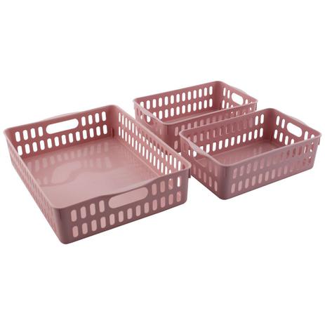 Conjunto 3 Cestos Organizadores Multiuso Pequeno e Grande - Colors - Wp Connect Menor preço em Conjunto 3 Cestos Organizadores Multiuso Pequeno e Grande - Colors - Wp Connect