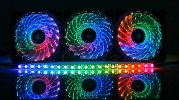 Conjunto 3 Fan Cooler Led DX-123F RGB Anel DEX Gamer Menor preço em Conjunto 3 Fan Cooler Led DX-123F RGB Anel DEX Gamer
