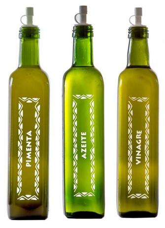 Conjunto 3 Galheteiros Quadrado Verde 500ml Biqueira Branca - Unique - Vetrolar Menor preço em Conjunto 3 Galheteiros Quadrado Verde 500ml Biqueira Branca - Unique - Vetrolar