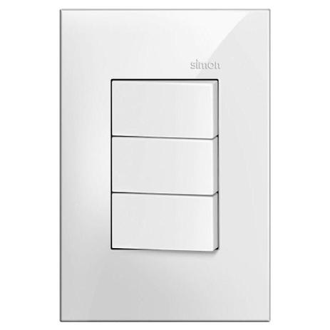 Conjunto 3 Interruptores Simples 10A 250V Branco 35937-30 - Simon Menor preço em Conjunto 3 Interruptores Simples 10A 250V Branco 35937-30 - Simon