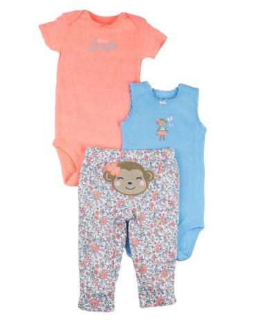 Conjunto 3 Peças Carters Macaquinha Super Lovable (1 body mc 1 body regata 1 calça) Menor preço em Conjunto 3 Peças Carters Macaquinha Super Lovable (1 body mc 1 body regata 1 calça)