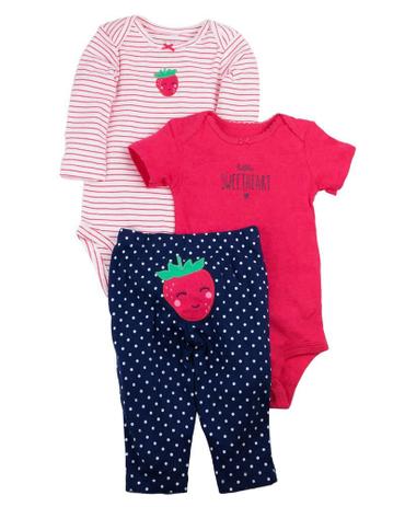 Conjunto 3 Peças Carters Moranguinho (1 body mc 1 body ml 1 calça) - Carters Menor preço em Conjunto 3 Peças Carters Moranguinho (1 body mc 1 body ml 1 calça) - Carters