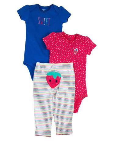 Conjunto 3 Peças Carters Sweet Moranguinho Menor preço em Conjunto 3 Peças Carters Sweet Moranguinho