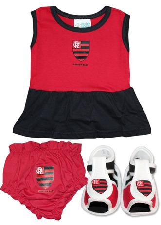 Conjunto 3 Peças Feminino Flamengo Torcida Baby Menor preço em Conjunto 3 Peças Feminino Flamengo Torcida Baby
