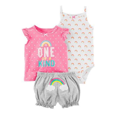 Conjunto 3 Peças Verão Rainbow - Carters - Carters Menor preço em Conjunto 3 Peças Verão Rainbow - Carters - Carters