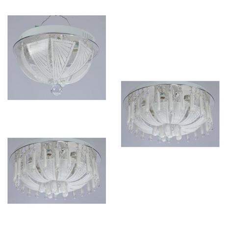 Conjunto 3 Plafons de Cristal MadeiraMadeira para 3, 5 e 7 Lâmpadas 380233 Transparente - Adn mais Menor preço em Conjunto 3 Plafons de Cristal MadeiraMadeira para 3, 5 e 7 Lâmpadas 380233 Transparente - Adn mais