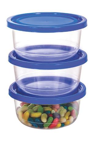 Conjunto 3 Potes Redondo Prime c/ Tampa Plástico 550ml - 123465 - Ercaplast Menor preço em Conjunto 3 Potes Redondo Prime c/ Tampa Plástico 550ml - 123465 - Ercaplast