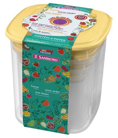 Conjunto 3 Potes Retangulares Plástico SANREMO (1,2L / 2,4L / 4,3L) Menor preço em Conjunto 3 Potes Retangulares Plástico SANREMO (1,2L / 2,4L / 4,3L)