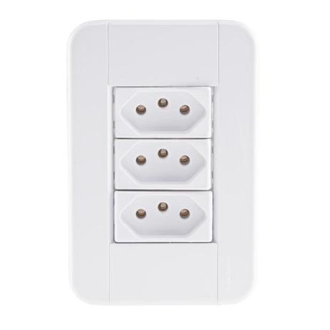 Conjunto 3 tomadas 2P+T 20A 4x2 - TABLET - Tramontina Menor preço em Conjunto 3 tomadas 2P+T 20A 4x2 - TABLET - Tramontina