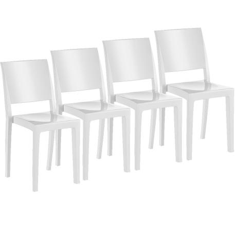 Conjunto 4 Cadeiras Plásticas Hydra Plus Cristal UZ Branco - Kappesberg - Kappesberg uz Menor preço em Conjunto 4 Cadeiras Plásticas Hydra Plus Cristal UZ Branco - Kappesberg - Kappesberg uz