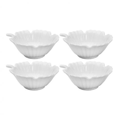 Conjunto 4 peças bowls de porcelana leafes - Rojemac Menor preço em Conjunto 4 peças bowls de porcelana leafes - Rojemac