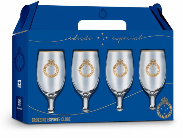 Conjunto 4 taças windsor - cruzeiro serie ouro - Brasfoot Menor preço em Conjunto 4 taças windsor - cruzeiro serie ouro - Brasfoot