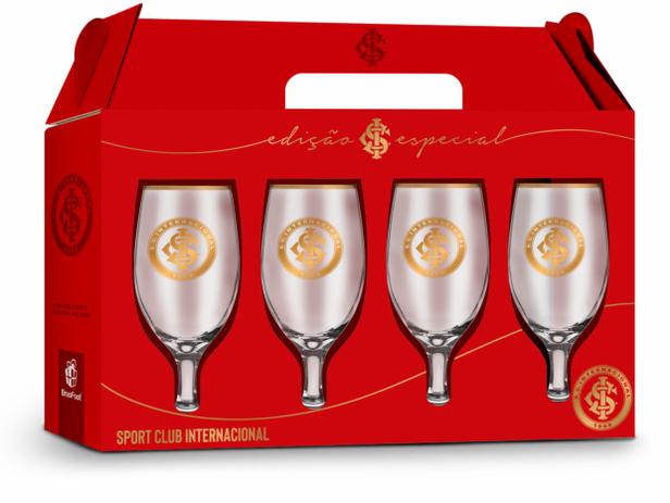 Conjunto 4 taças windsor - inter serie ouro - Brasfoot Menor preço em Conjunto 4 taças windsor - inter serie ouro - Brasfoot