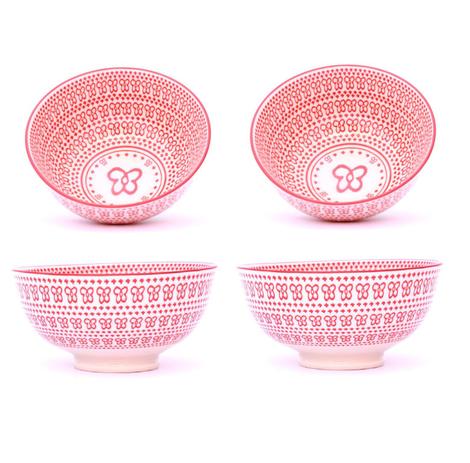 Conjunto 4 Tigelas Bowl Cumbuca Decorado 300ml Borboletas Laranja - Santa cecilia Menor preço em Conjunto 4 Tigelas Bowl Cumbuca Decorado 300ml Borboletas Laranja - Santa cecilia