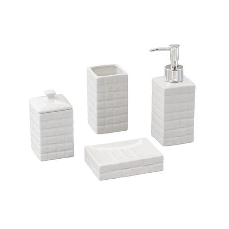Conjunto 4Pc P/Banheiro De Cerâmica Space Branco - 2131 - Lyor Menor preço em Conjunto 4Pc P/Banheiro De Cerâmica Space Branco - 2131 - Lyor