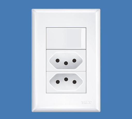 Conjunto 4x2 Interruptor 1 Tecla Paralela + 2 Tomada 20A Evidence - Fame Menor preço em Conjunto 4x2 Interruptor 1 Tecla Paralela + 2 Tomada 20A Evidence - Fame