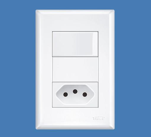 Conjunto 4x2 Interruptor 1 Tecla Paralela + Tomada 10A Evidence - Fame Menor preço em Conjunto 4x2 Interruptor 1 Tecla Paralela + Tomada 10A Evidence - Fame