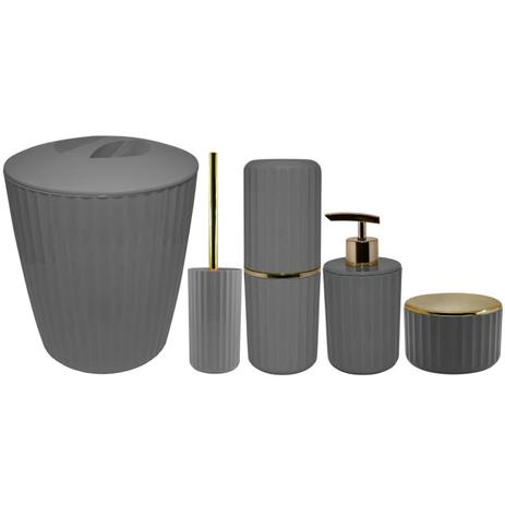Conjunto 5 Peças Groove De Acessórios De Banheiro Lavabo Ou Chumbo Fechado Menor preço em Conjunto 5 Peças Groove De Acessórios De Banheiro Lavabo Ou Chumbo Fechado