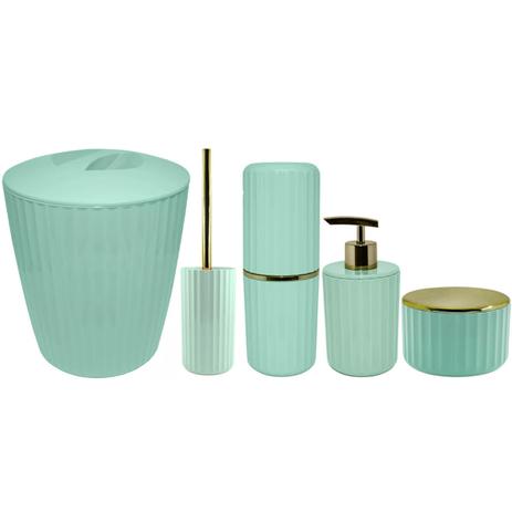 Conjunto 5 Peças Groove De Acessórios De Banheiro Lavabo Ou Verde Menta Fechado Menor preço em Conjunto 5 Peças Groove De Acessórios De Banheiro Lavabo Ou Verde Menta Fechado