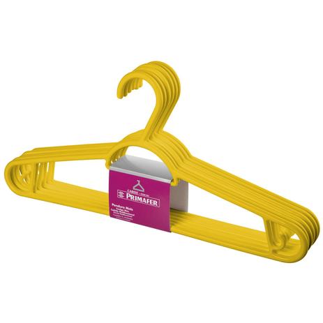 conjunto 6 Cabides Pendura Mais Primafer Amarelo Menor preço em conjunto 6 Cabides Pendura Mais Primafer Amarelo