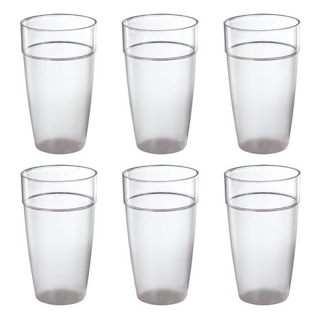 Conjunto 6 copos de acrílico cristal transparente altos Plus 430ml - Kos Menor preço em Conjunto 6 copos de acrílico cristal transparente altos Plus 430ml - Kos