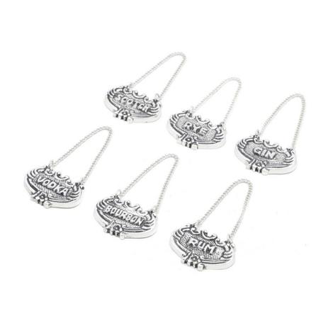 Conjunto 6 Marcadores de Vinho de Aço Inox Trançado Rojemac Prata Menor preço em Conjunto 6 Marcadores de Vinho de Aço Inox Trançado Rojemac Prata