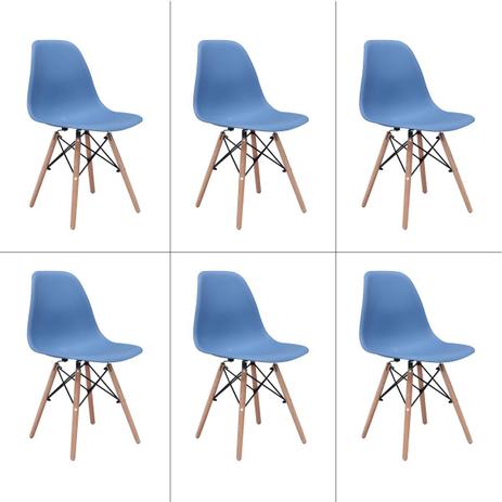 Conjunto 6 peças Cadeira Eames Eiffel Rivatti sem braço PP Base Madeira Menor preço em Conjunto 6 peças Cadeira Eames Eiffel Rivatti sem braço PP Base Madeira