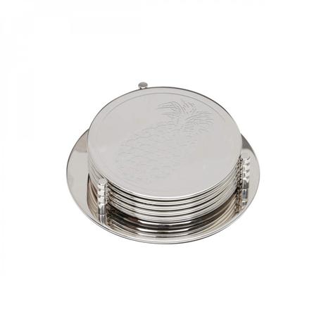 Conjunto 6 Portas Copos Aço Inox com Suporte Zamac Lyor Prata Menor preço em Conjunto 6 Portas Copos Aço Inox com Suporte Zamac Lyor Prata