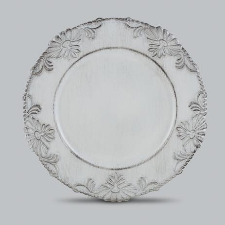 Conjunto 6 sousplats branco flowers - Rojemac Menor preço em Conjunto 6 sousplats branco flowers - Rojemac