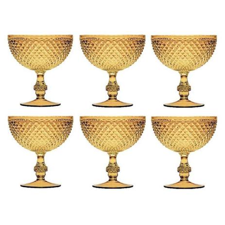 Conjunto 6 Taças Sorvete Acrílico 325ml Rojemac Âmbar Menor preço em Conjunto 6 Taças Sorvete Acrílico 325ml Rojemac Âmbar