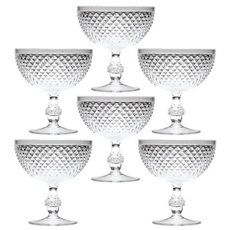 Conjunto 6 Taças Sorvete Acrílico Transparente 325ml Rojemac Menor preço em Conjunto 6 Taças Sorvete Acrílico Transparente 325ml Rojemac