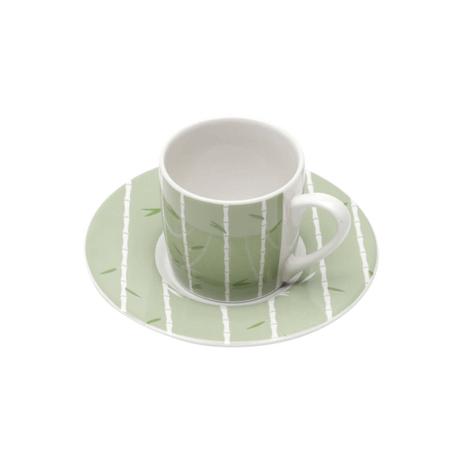 Conjunto 6 xícaras de café e pires de porcelana Bambu 90ml - Bon gourmet Menor preço em Conjunto 6 xícaras de café e pires de porcelana Bambu 90ml - Bon gourmet