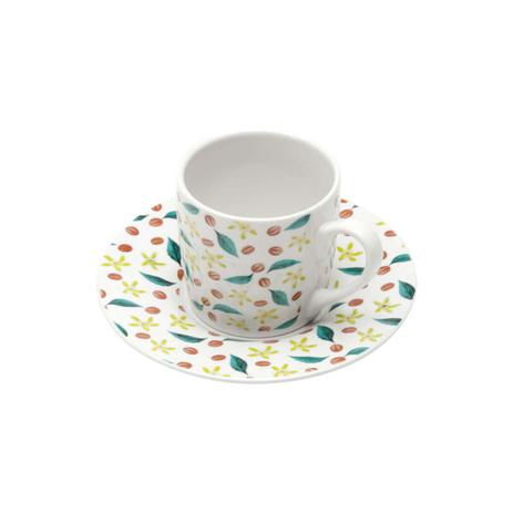 Conjunto 6 xícaras de café e pires de porcelana Grains 90ml - Bon gourmet Menor preço em Conjunto 6 xícaras de café e pires de porcelana Grains 90ml - Bon gourmet