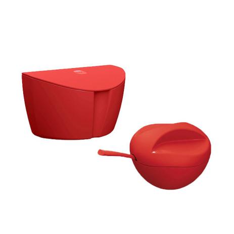 Conjunto Açucareiro Vermelho e Saleiro com Tampa 500 ml - Uz Menor preço em Conjunto Açucareiro Vermelho e Saleiro com Tampa 500 ml - Uz